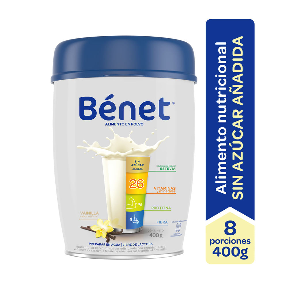 BEBIDA BENET VAINILLA SIN AZUCAR* 400GR