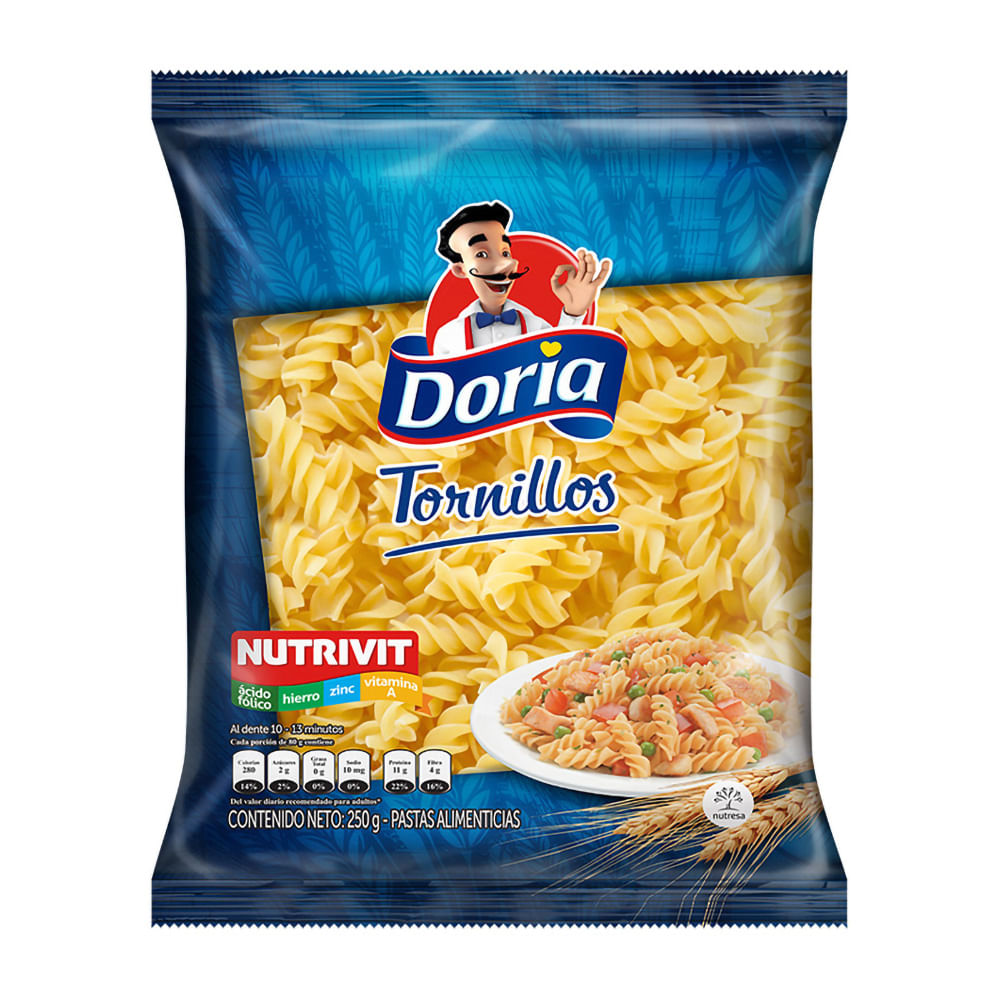 PASTAS DORIA TORNILLO  x 250GR