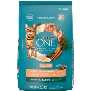 ONE GATO ESTERILIZADO POLLO/SALMON x 2KG