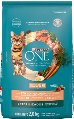ONE GATO ESTERILIZADO POLLO/SALMON x 2KG