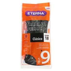GUANTE MONOCOLOR NEGRO TALLA 9 ETERNA