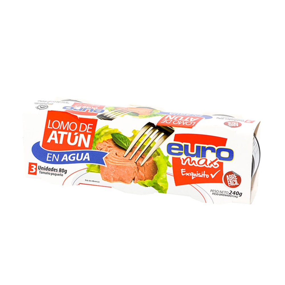 LOMITO ATUN EN AGUA EURO X3  x 80GR