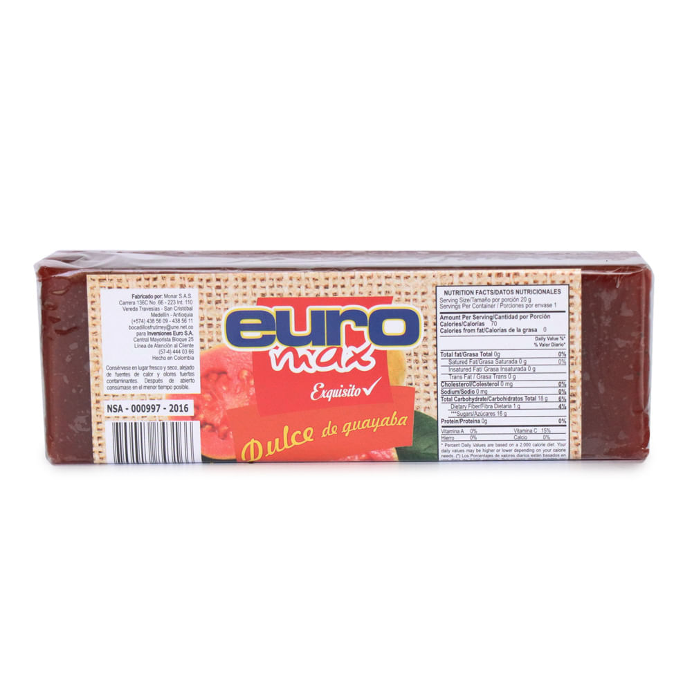 LONJA GUAYABA EUROMAX  x 450GR
