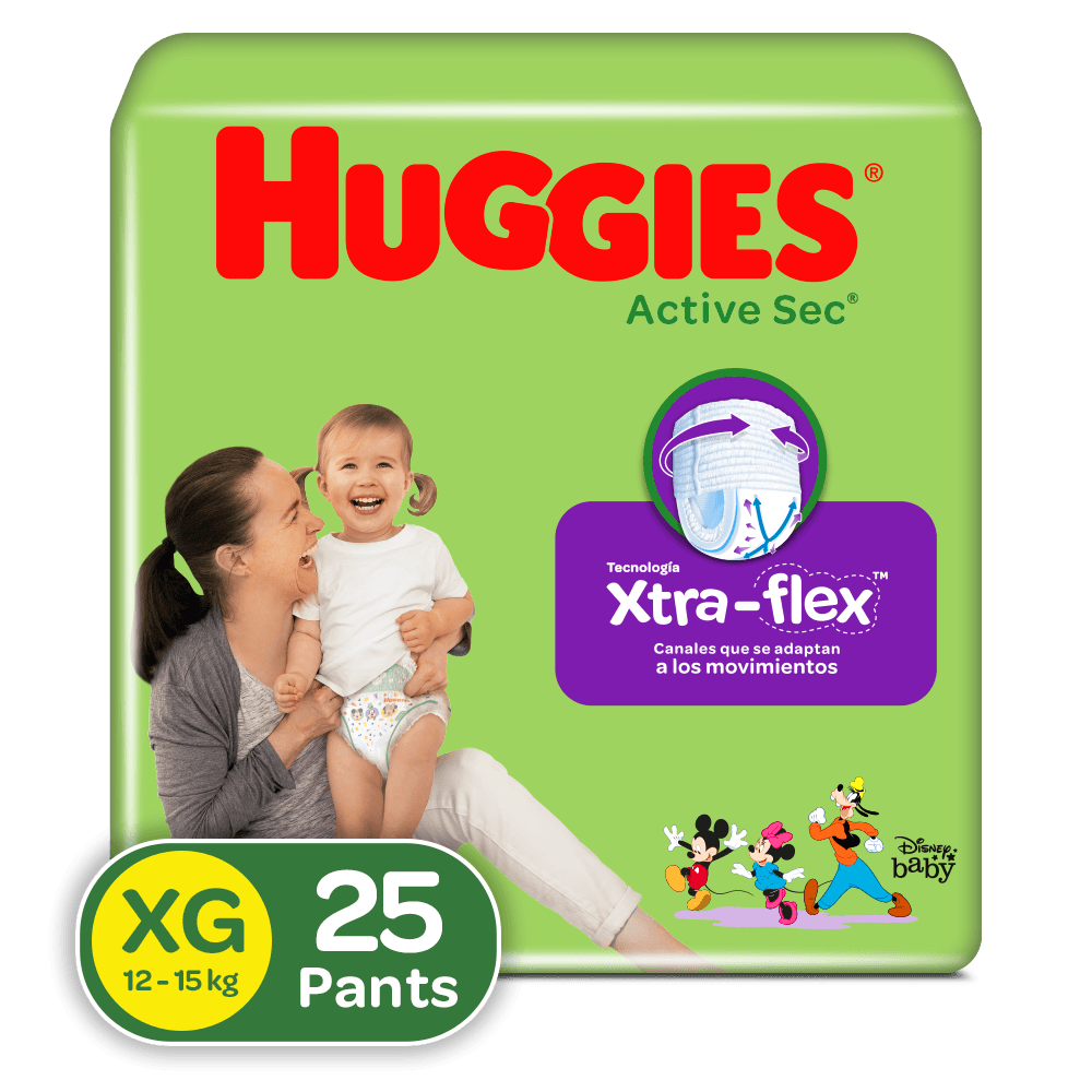 PAÑAL HUGGIES PANT ACT SEC TALL XG*25UND