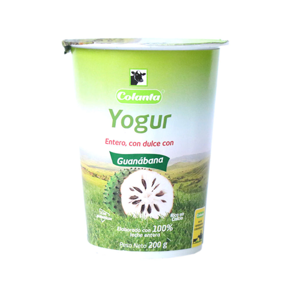 YOGUR GUANABANA VASO COLANTA*200GR
