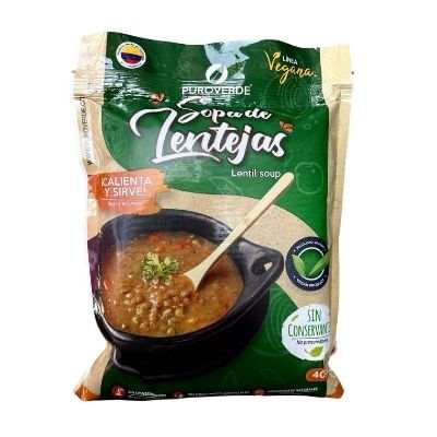 SOPA DE LENTEJA VEGANAS PURO VERDE*400GR