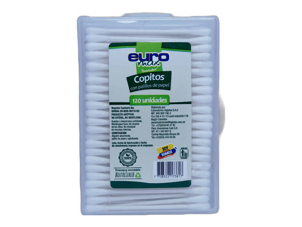 COPITOS EUROMAX PALILLO DE PAPEL*120UND