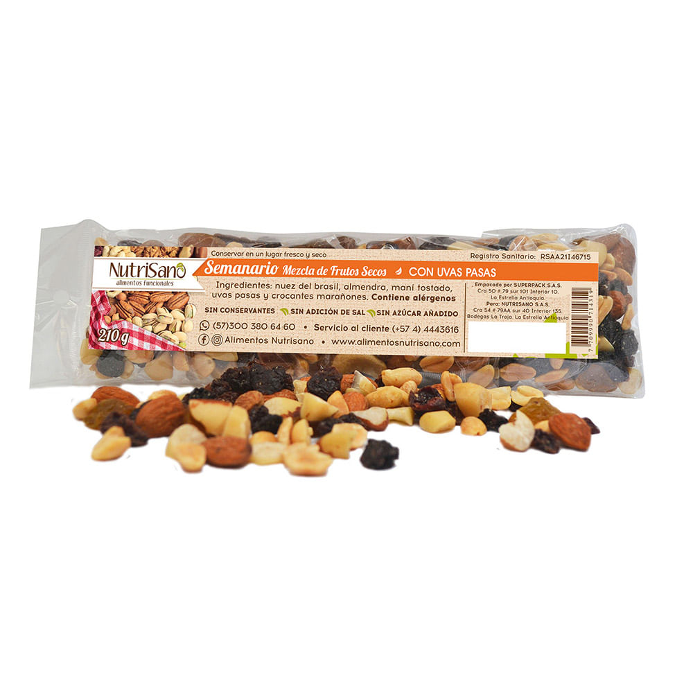 SEMANARIO NUTRITIVO NUTRISANO x 210GR