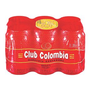 CERVEZA ROJA LATA CLUB COLOMBIA X6*330ML