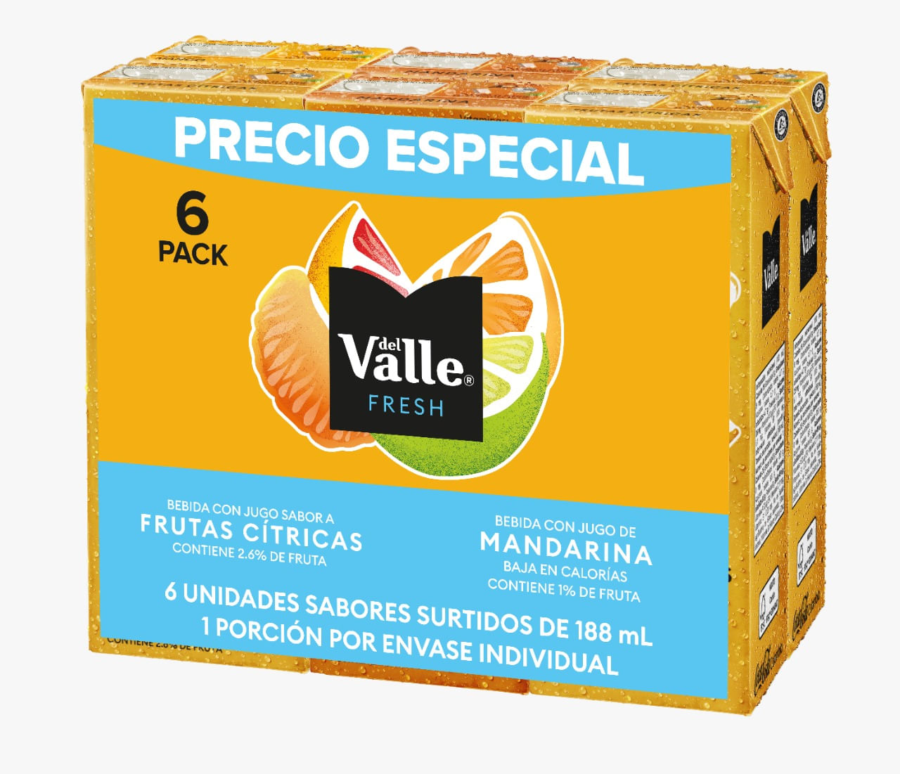 REFRESCO DEL VALLE FRESH SIXPACK*188ML