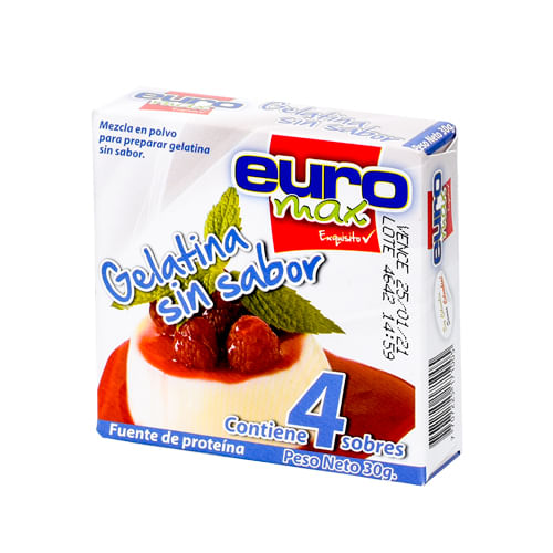 GELATINA EUROMAX  SIN SABOR  x 30 GR