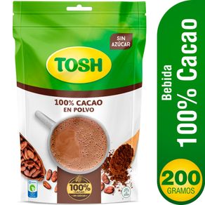 BEBIDA 100% CACAO EN POLVO TOSH *200GR