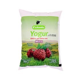 YOGUR ENTERO MORA COLANTA*900GR