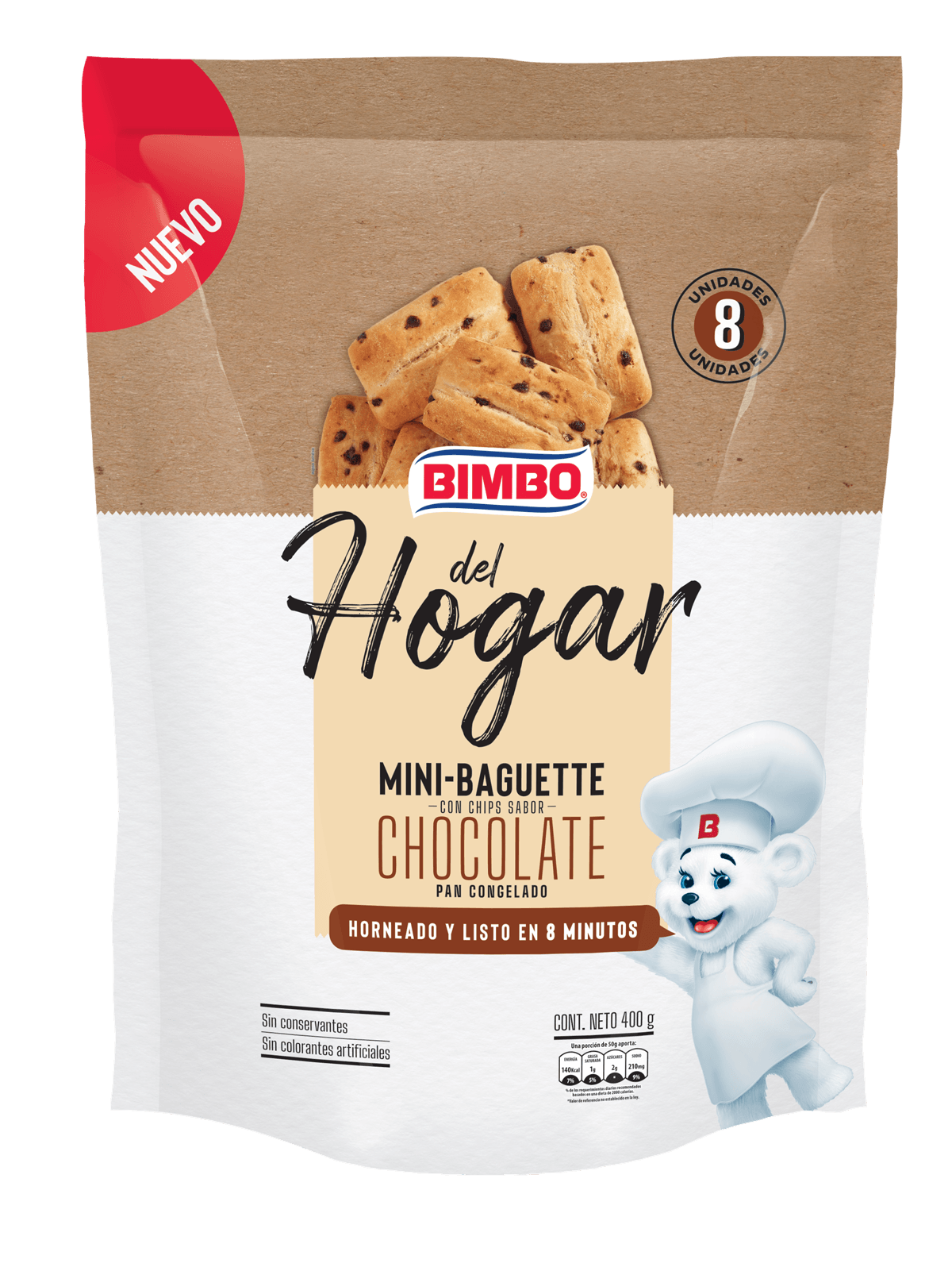 BAGUETTE DE CHIPS CHOCOLA BIMBO 8UNx50GR