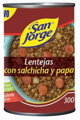 LENTEJA CON SALCHICHA/PAPA SN/JORGEx300G