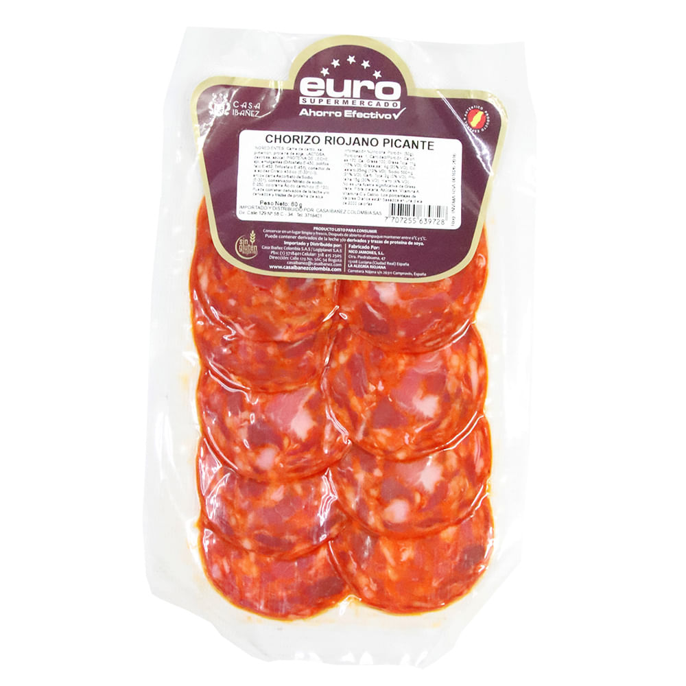 CHORIZO RIOJANO PICANTE EUROMAX x 60GR
