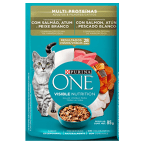 ALIMENTO GATOS ONE SALMON,ATUN*85GR