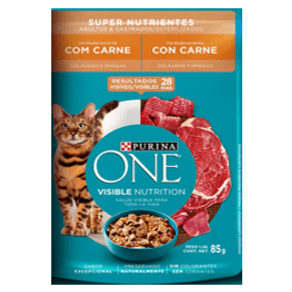 ALIMENTO GATOS ONE CARNE*85GR
