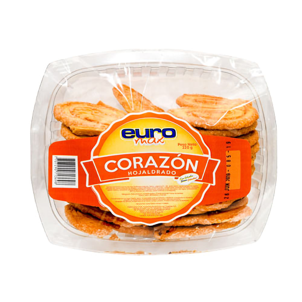 GALLETA EUROMAX CORAZON HOJALDRADRO X220