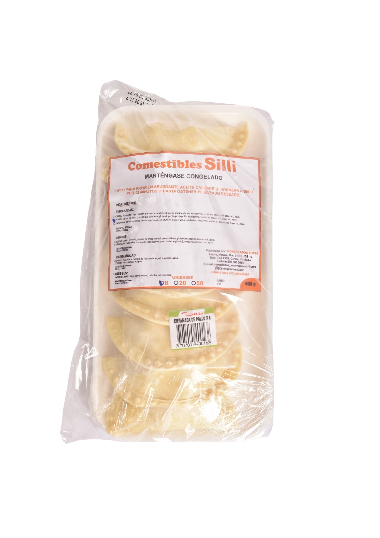 EMPANADA DE POLLO  X 8UND SILLI  x 400GR
