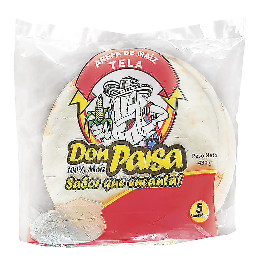 AREPA DE MAIZ TELA DON PAISA  x 420GR