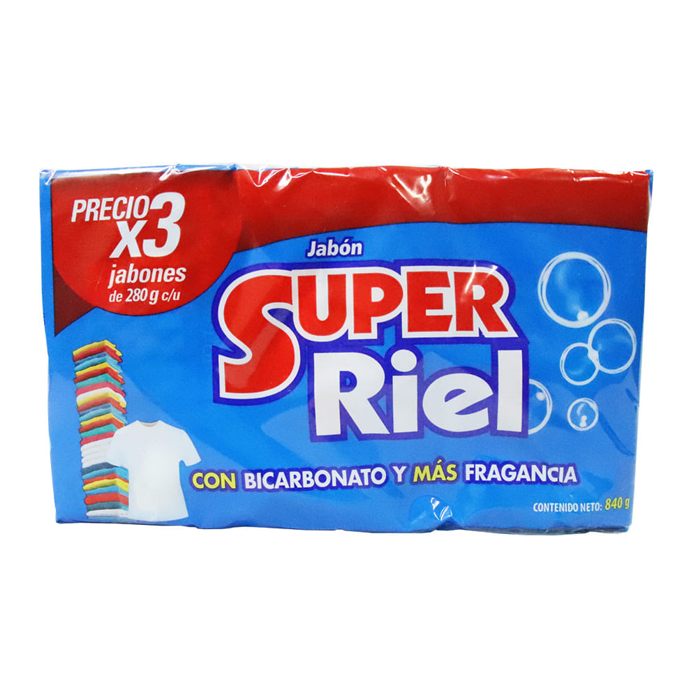 JABON BARRA SUPER RIEL*280GR*3UND