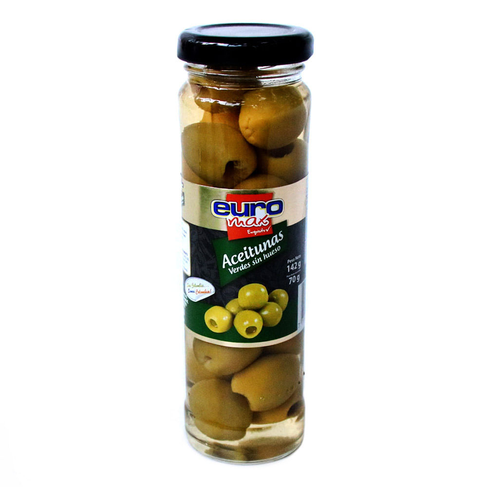 ACEITUNAS VERDES SIN HUESO EURO  x 140GR
