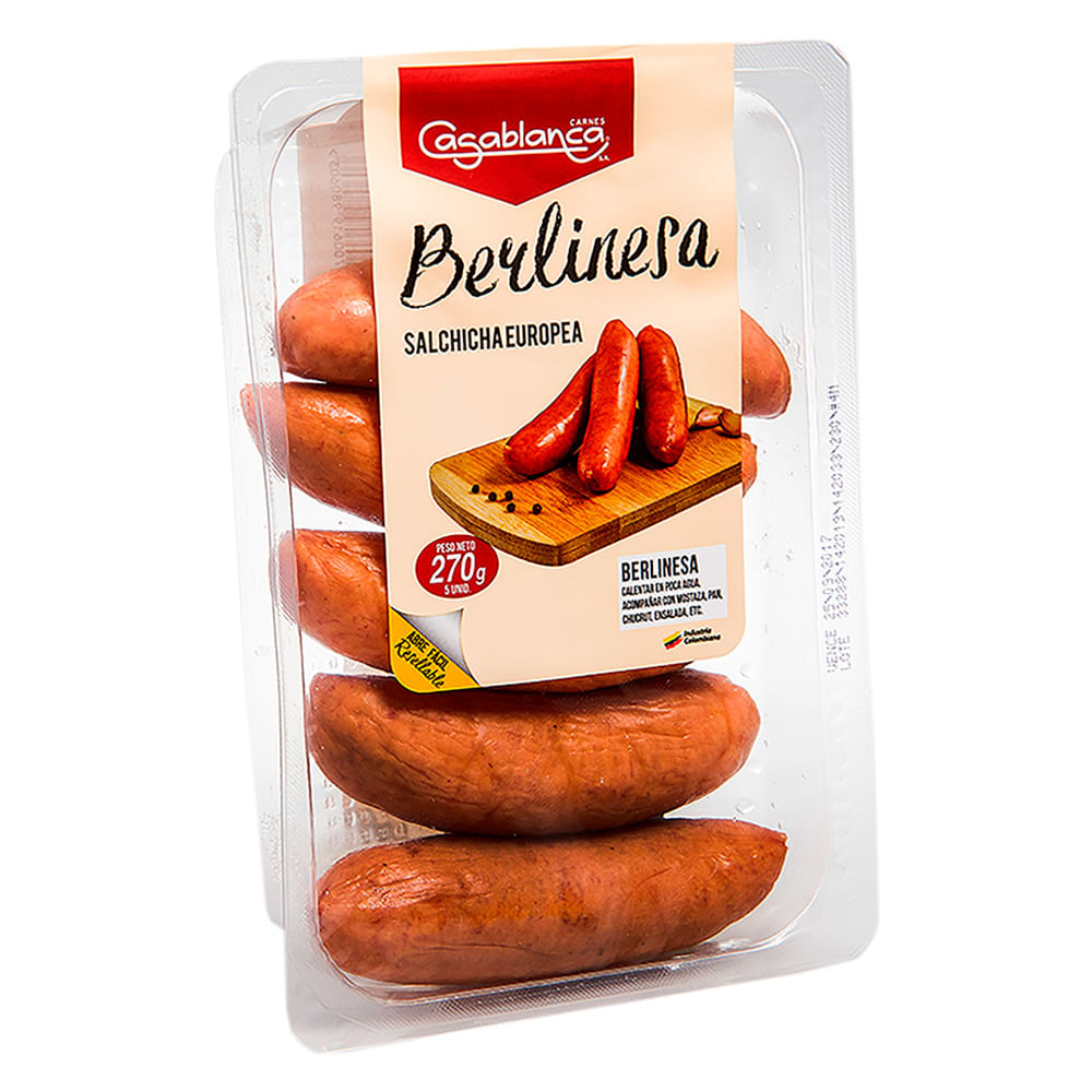 SALCHICHA BERLINESA CASABLANCA x 270 GR
