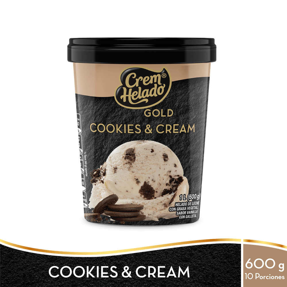 HELADO COOKIE&CREAM CREMHELADO GOLDx600G