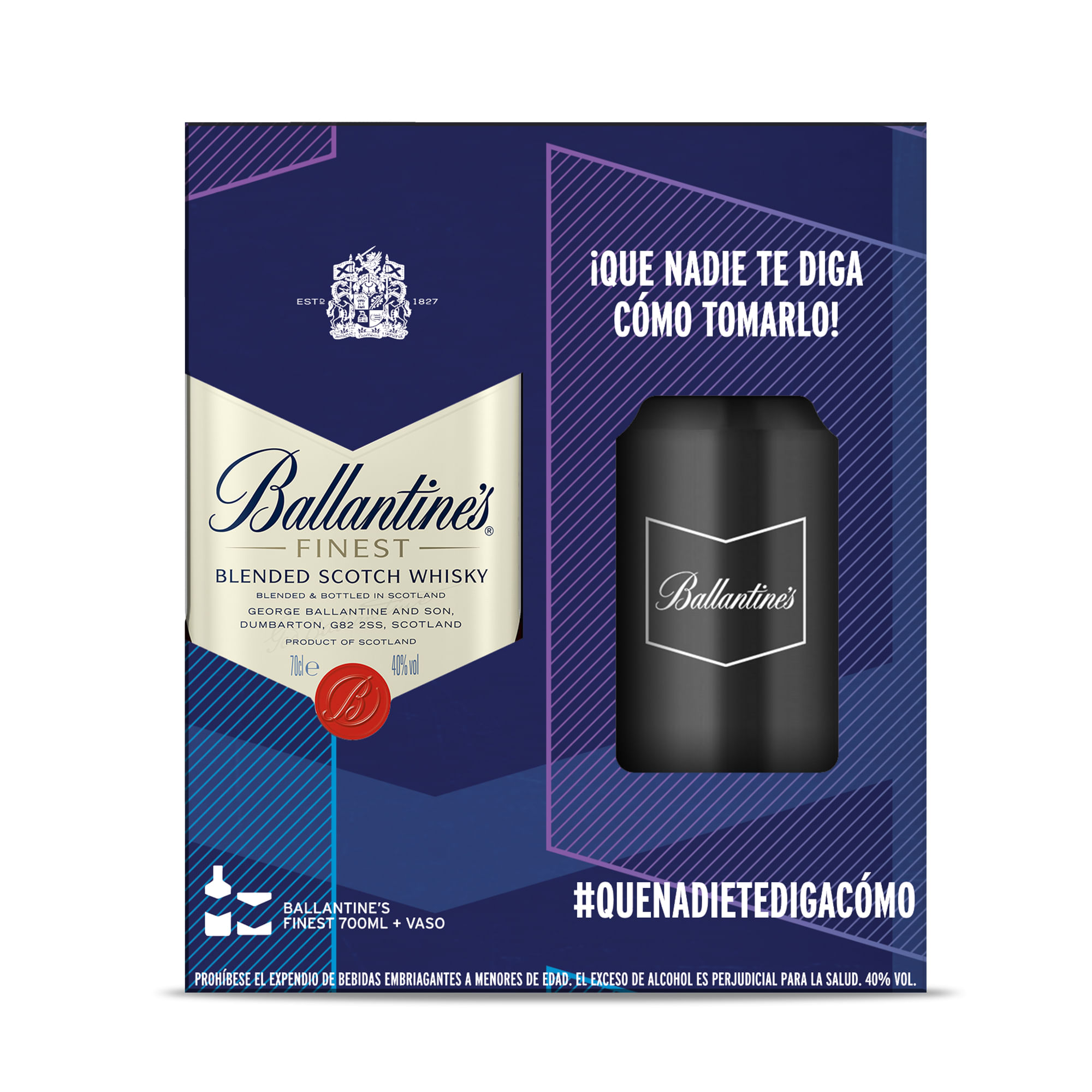 WHISKY BALLANTINES 700ML+VASO