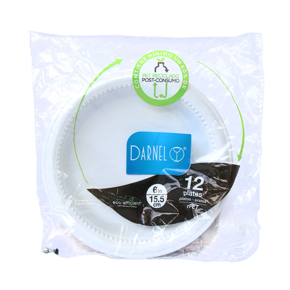 PLATO PET BLANCO DARNEL x 15CM