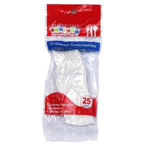 CUCHARA PLASTICA PEQ x 25