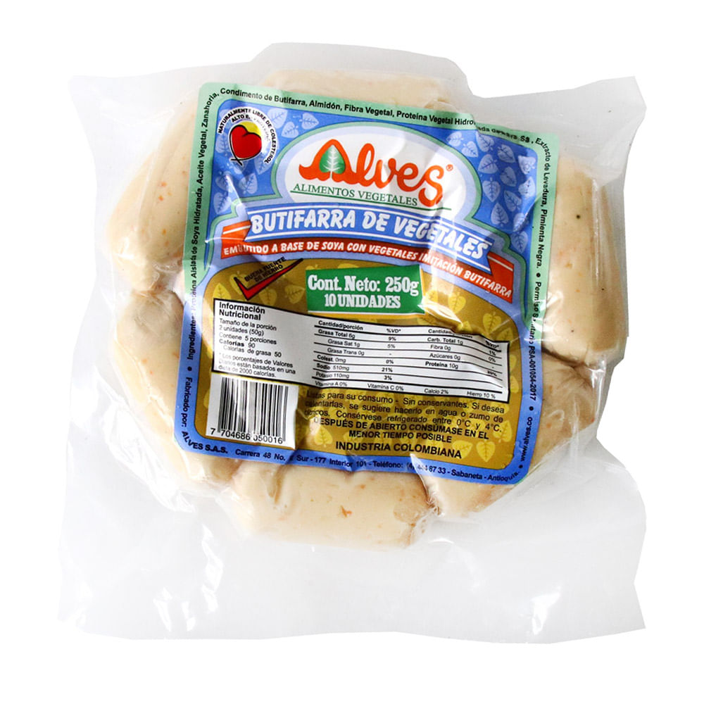 BUTIFARRA DE VEGETALES ALVES x 250GR
