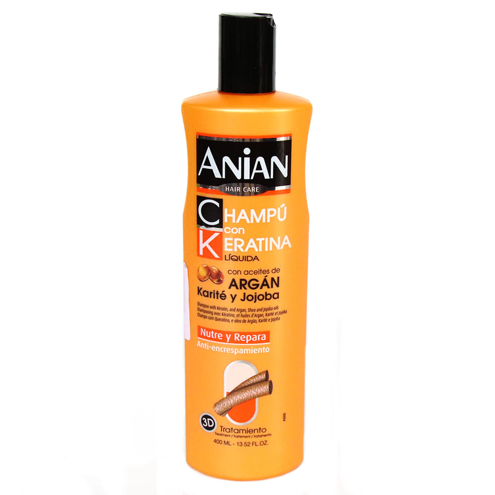 SHAMPOO CON KERATINA,ARGAN ANIAN *400 ML