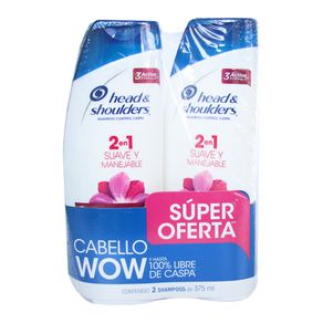 OF SHAMPOO H&S SUAVE MANEJ x 375ML+375ML