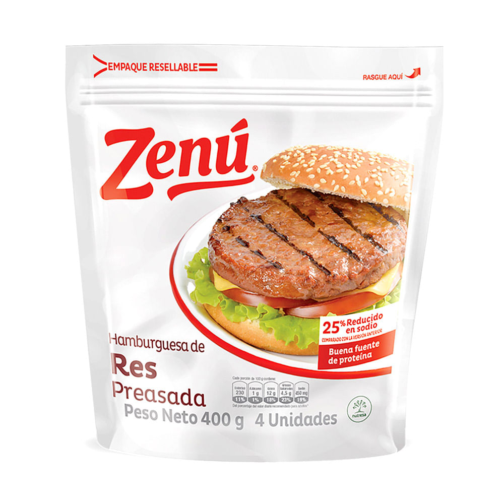 HAMBURGUESA ZENU  x 400 GRS