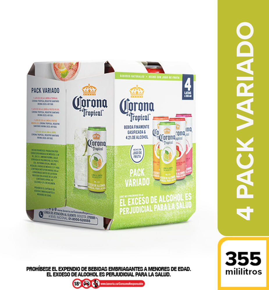 BEBIDA CON ALCOHOL GASIFICA CORONA*355ML