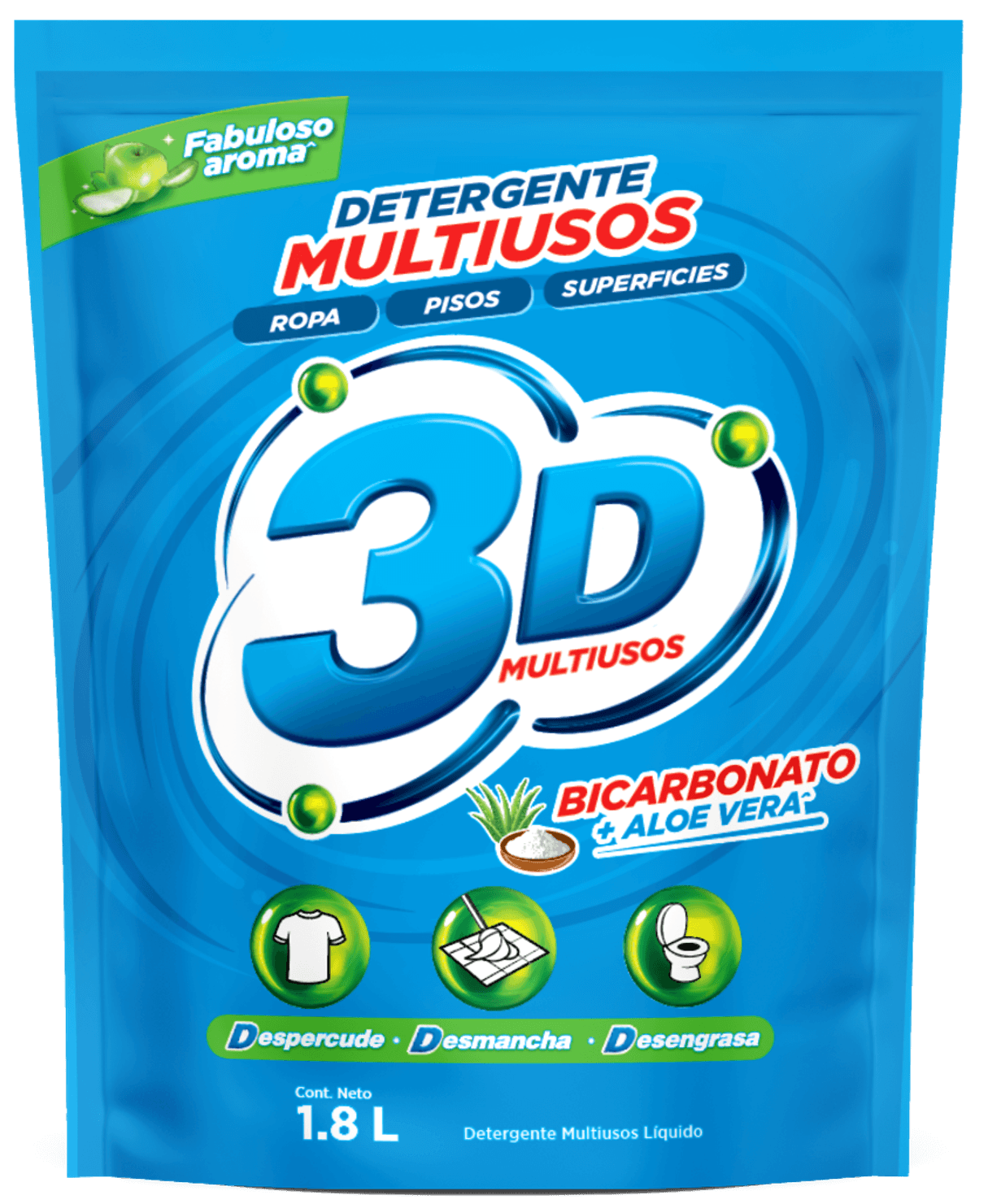 DETERGENTE LIQUID MULTIUSOS 3D*1800ML