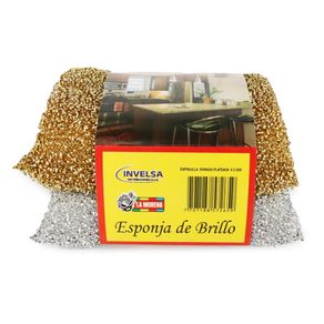 ESPONJA DORADA/PLATEADA LA MORENA x 2U