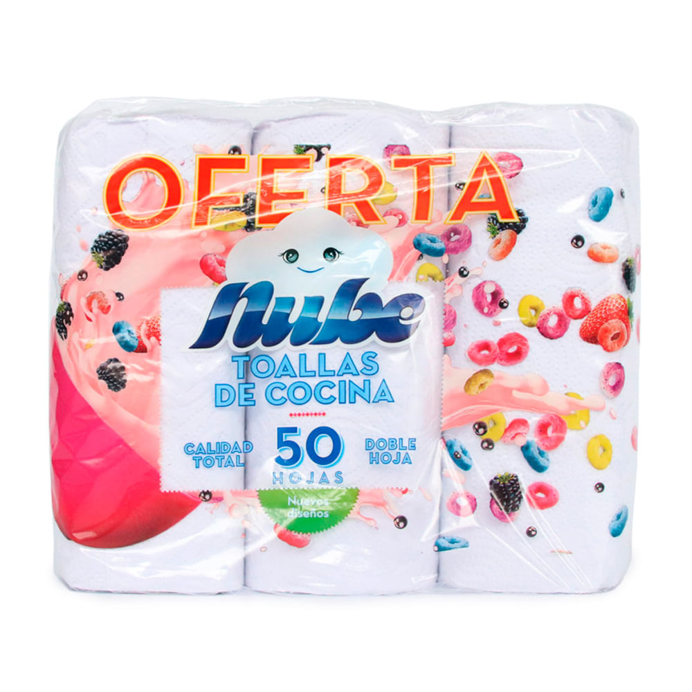 TOALLA COCINA NUBE DH  x  3 ROLLOS