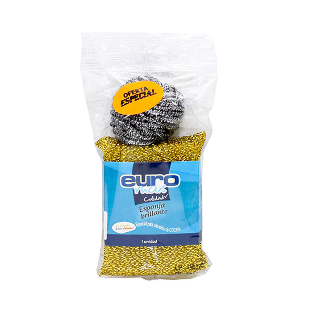 ESPONJA ORO/PLATA+ESP ACERO EUROMAX