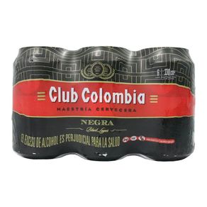 CERVEZA NEGRA LATA CLUB COLOMBIAX6*330ML
