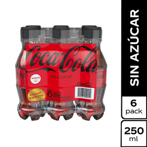 GASEOSA COCA COLA ZERO X6 *250ML
