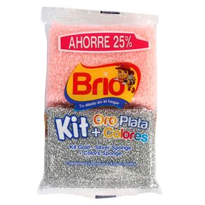 KIT ESPONJAS ORO PLATA+COLORES x 1U