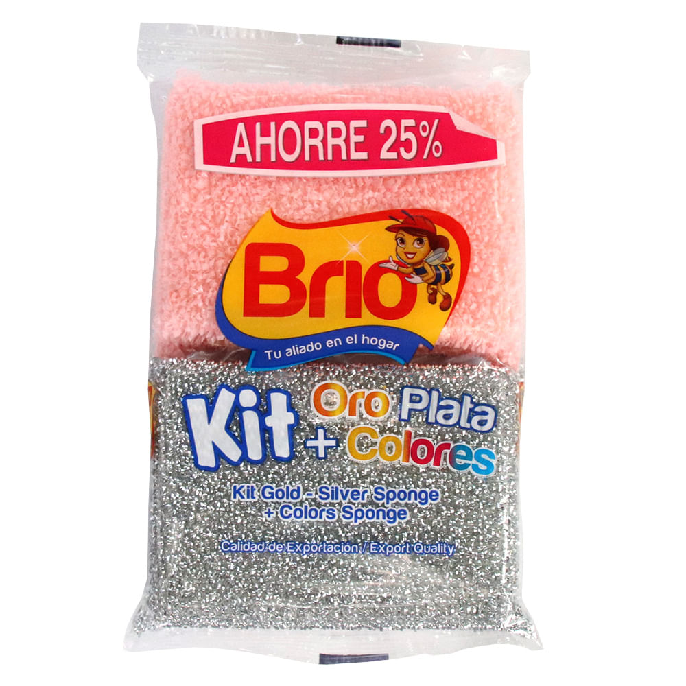 KIT ESPONJAS ORO PLATA+COLORES  x 1U