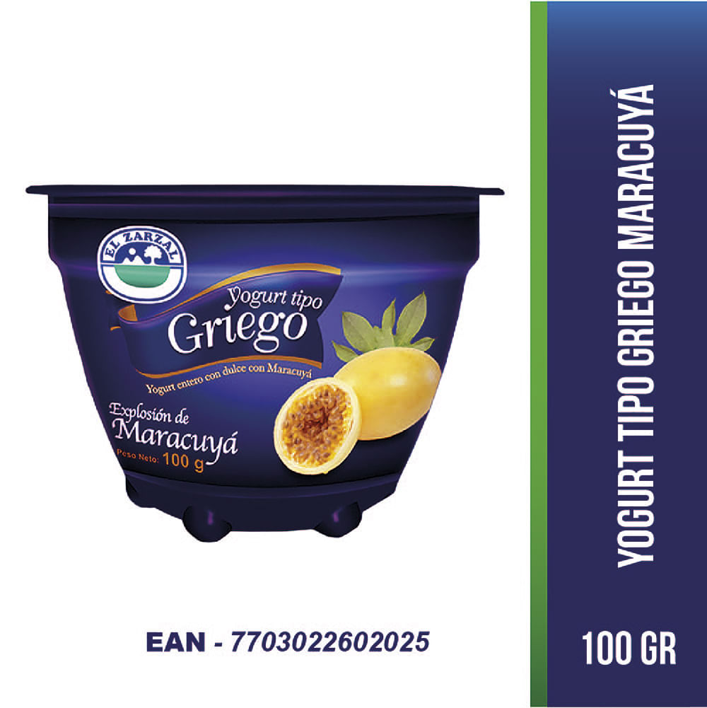 YOGURT TP GRIEGO MARACUYA x 100GR ZARZAL