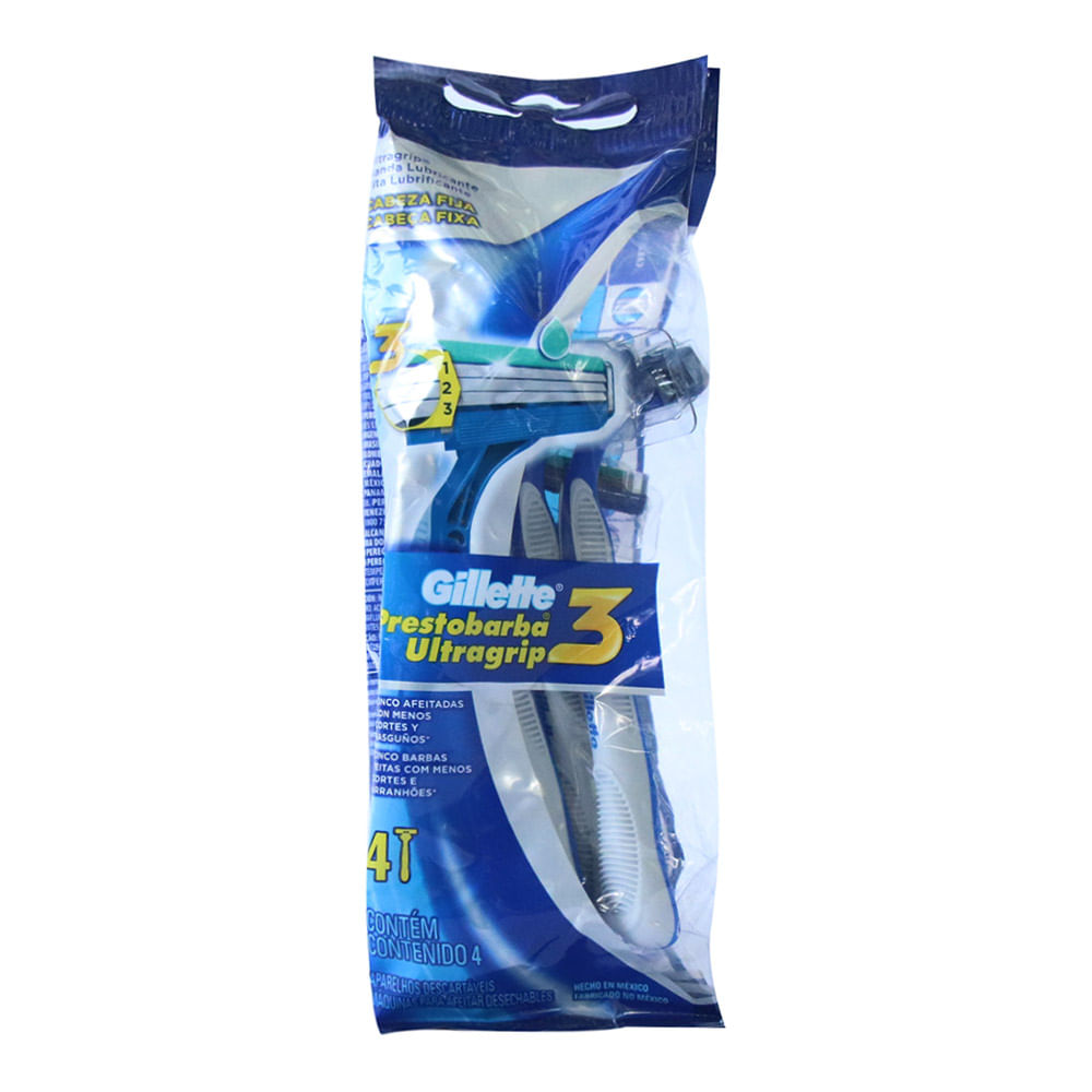 PRESTOBARBA ULTRAGRIP FIJA x  4 UND