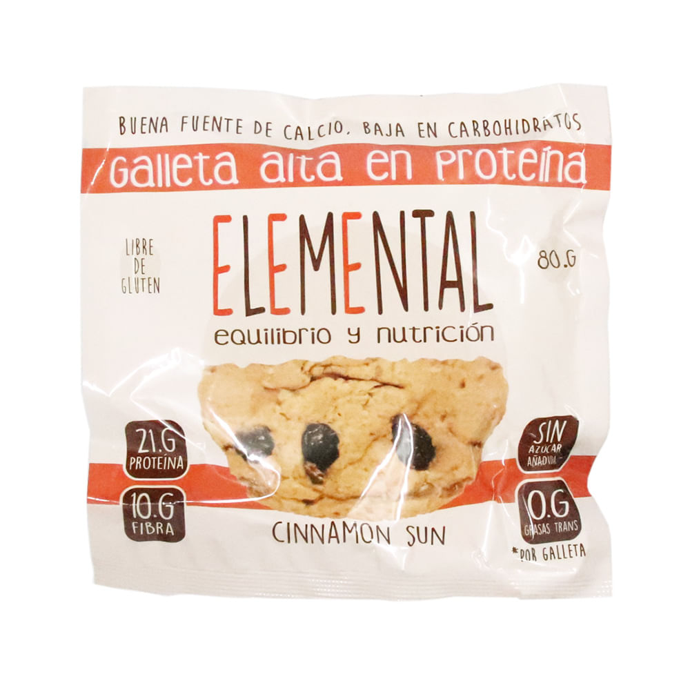 GALLETA PROTEINA CANELA PASAS ELEMENTAL