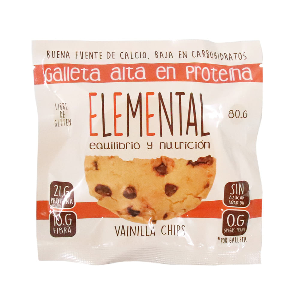 GALLETA PROTEINA VAINILLA CHIP ELEMENTAL