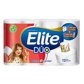 PAPEL HIGIENICO DUO ELITE * 12 UND